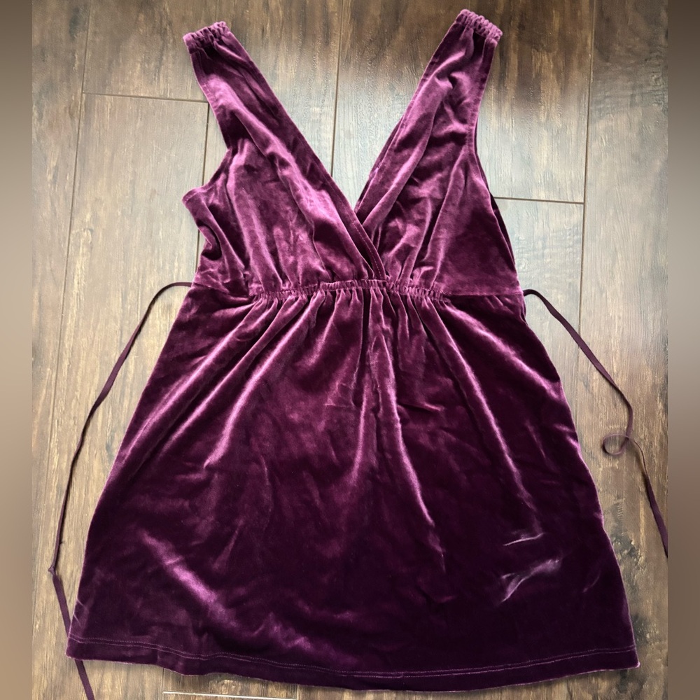 Smart Set purple velvet babydoll top